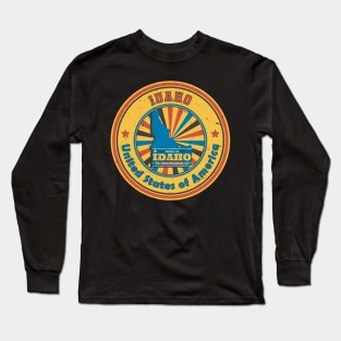 Vintage Idaho state design / potato lover / idaho gift idea / idaho present Long Sleeve T-Shirt